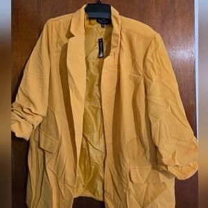 New Look Mustard Open-Front Blazer Jacket
